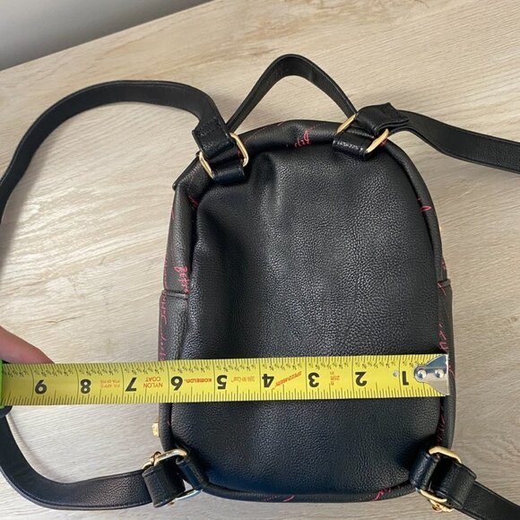 Betsy Johnson Mini Kitsch Dog Puppy Backpack Black Pink - Picture 7 of 9